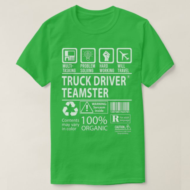Truck Driver Teamster Multitasking Job Gift Item T Shirt (Design framsida)