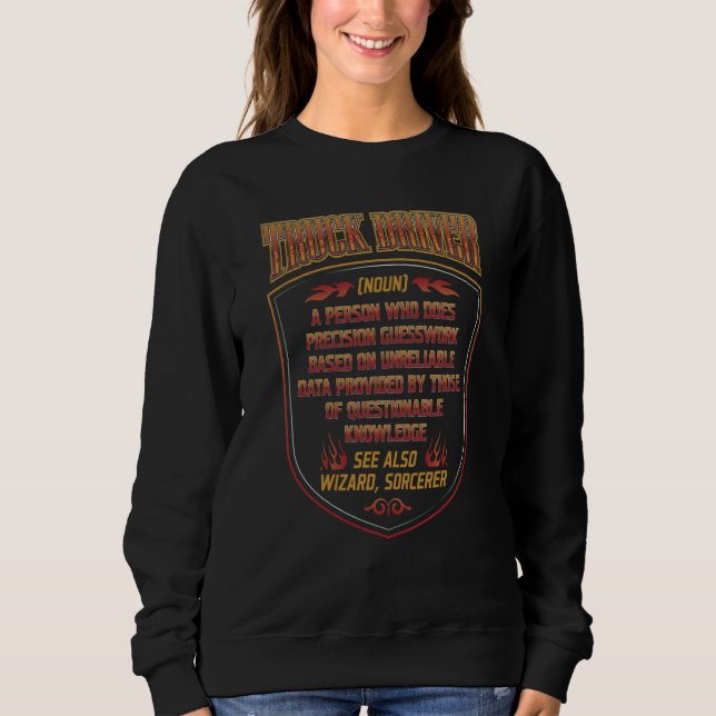 Truck Driver Trucker Dictionary Noun Definition Re T Shirt (Framsida)