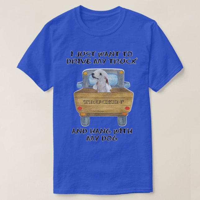 Truck Driving Dog Bedlington Terrier  T Shirt (Design framsida)