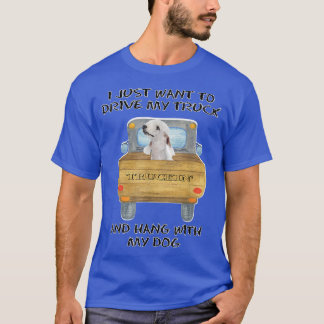 Truck Driving Dog Bedlington Terrier T Shirt