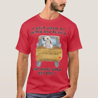 Truck Driving Dog Bedlington Terrier  T Shirt