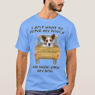 Truck Driving Dog Cardigan Welsh Corgi  T Shirt