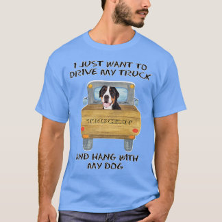 Truck Driving Dog Greater Swiss Mountain Dog  T Shirt