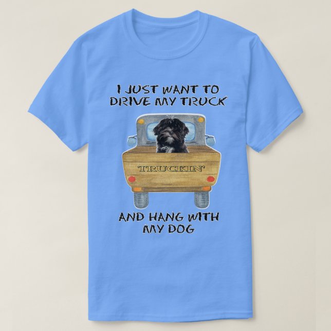 Truck Driving Dog Lhasa Apso2804 T Shirt (Design framsida)