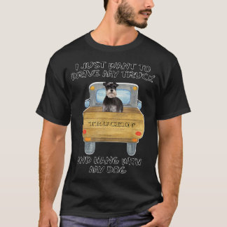 Truck Driving Dog Miniature Schnauzer 2  T Shirt