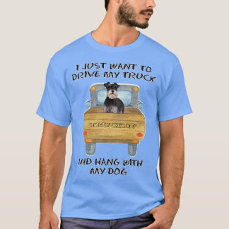 Truck Driving Dog Miniature Schnauzer 2  T Shirt