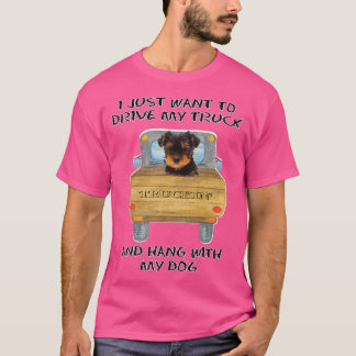 Truck Driving Dog Yorkshire Terrier  T Shirt