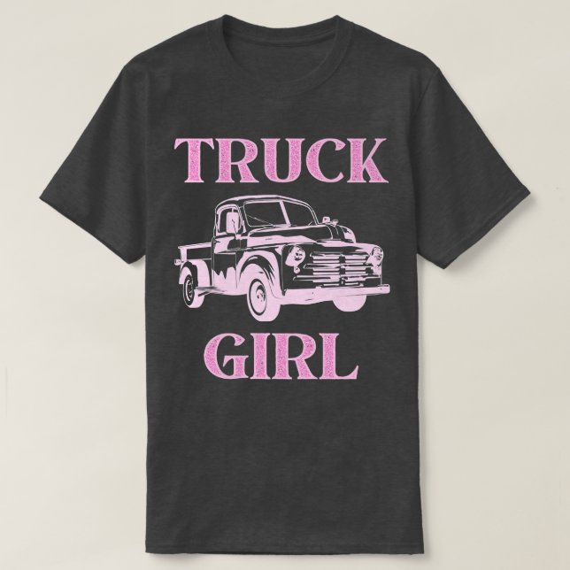 Truck Girl, Girls Who Loves Trucks  T Shirt (Design framsida)