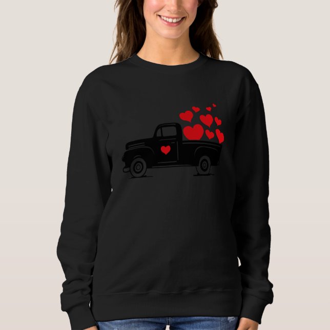 Truck Heart Love Valentines T Shirt (Framsida)