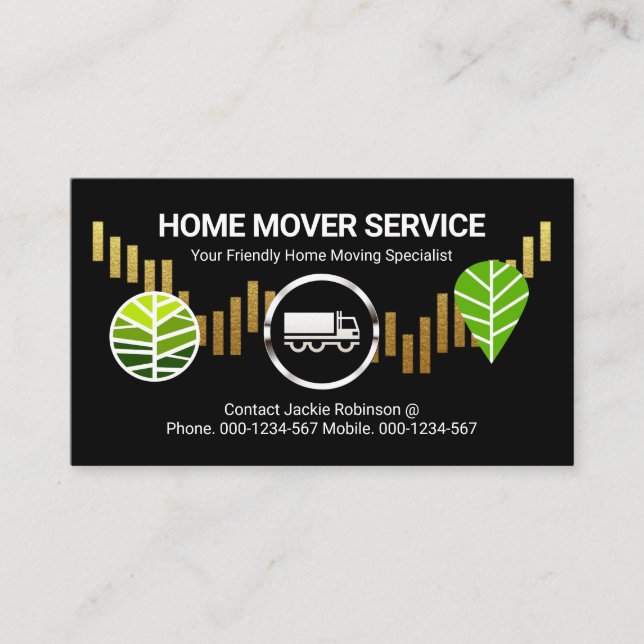 Truck On Gold Hillside Tree Landscape Visitkort (Framsida)