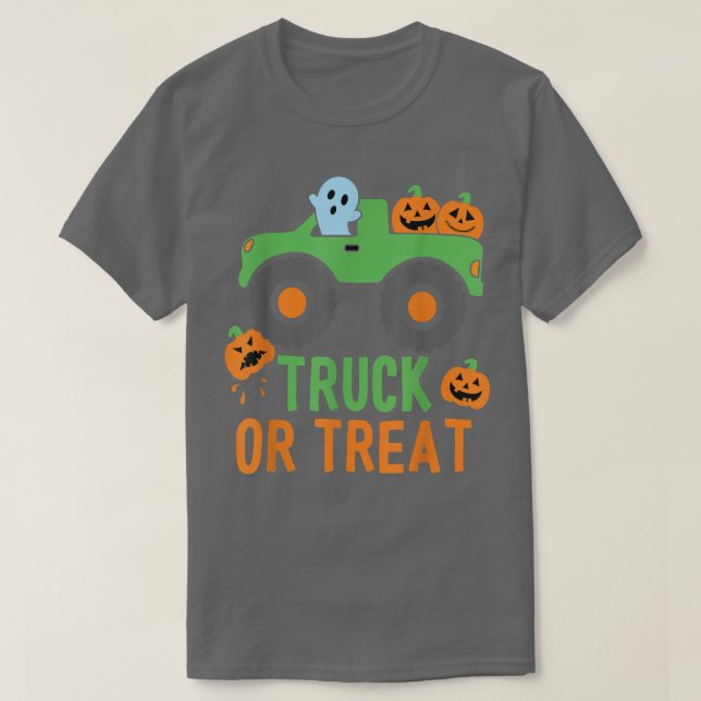 Truck Or Treat Truck Pumpkin Halloween Costume Tru T Shirt (Design framsida)