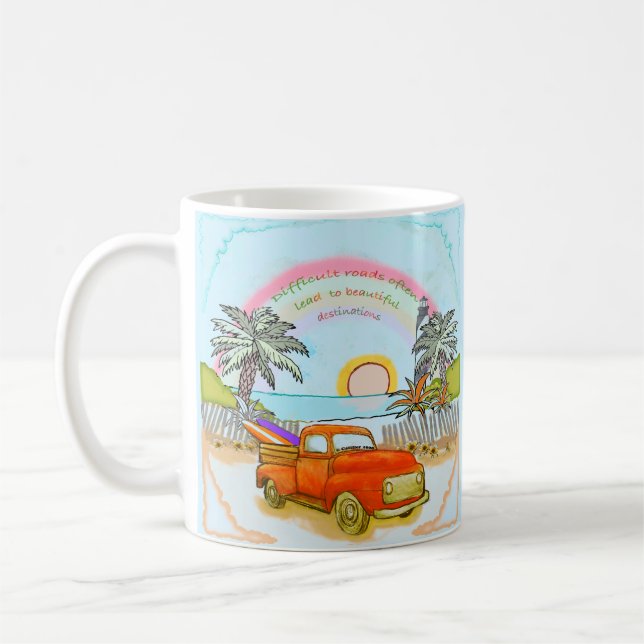 Truck Surfer  Lighthouse mug Kaffemugg (Vänster)