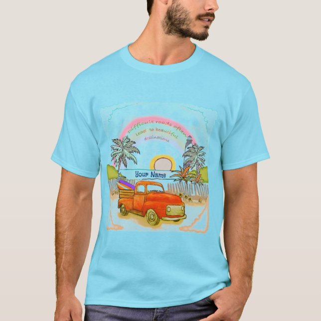  Truck Surfer Lighthouse T Shirt (Framsida)