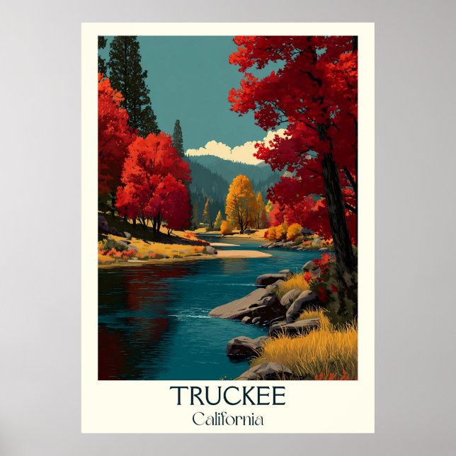 Truckee California Art Print | Rustic Mountain Poster (Framsidan)