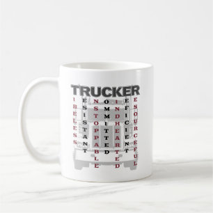 Trucker Acrostic Tireless Resistable Unstoppable Kaffemugg