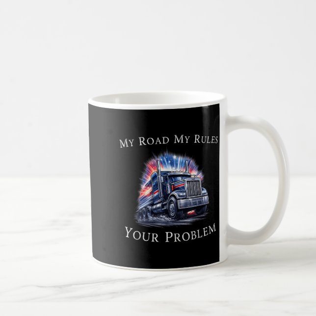 Trucker American Flag Truck Driver  Kaffemugg (Höger)