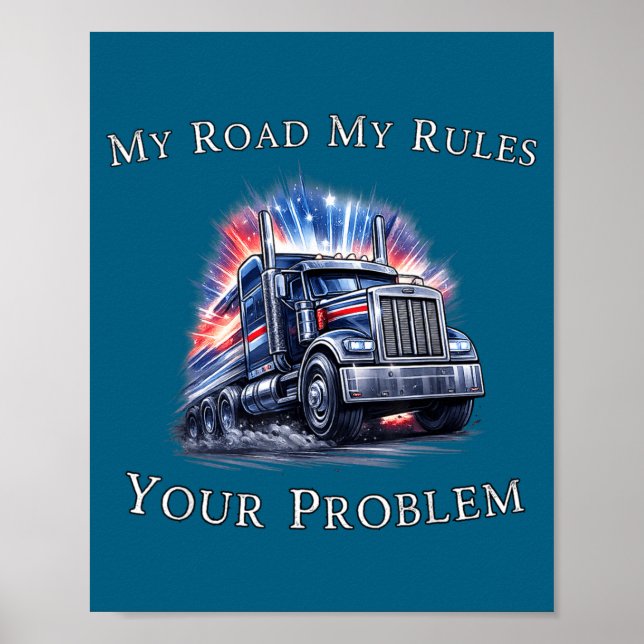 Trucker American Flag Truck Driver  Poster (Framsidan)