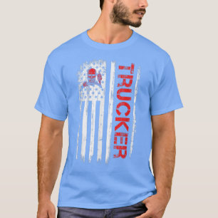 Trucker American Flagga Driver Shirt Lastbil Dri T
