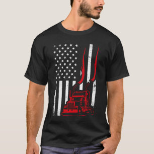 Trucker American Flagga Image Lastbil Driver Pappa T Shirt