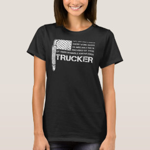 Trucker American USA flagga Vintage Perfekt För ma T Shirt