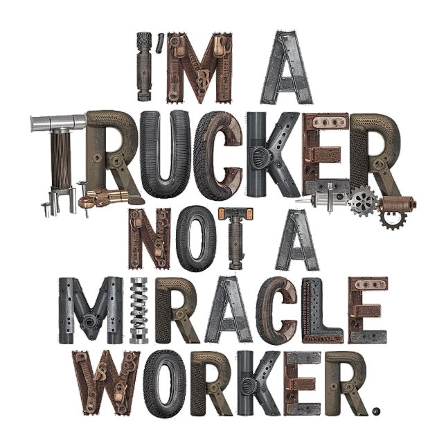 Trucker är ingen mirakelarbetare runt klistermärke (Skapare uppladdad)