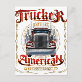 Trucker av Birth American By Grace of God Vykort