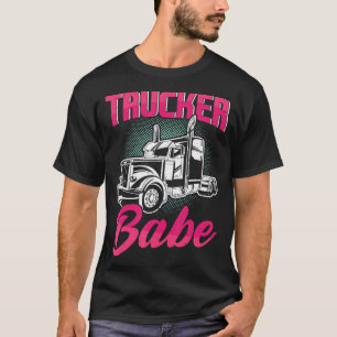 Trucker Babe Female Lastbil Driver Woman Trucker T T Shirt
