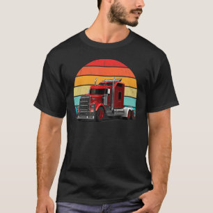Trucker Big Rig Semi Trailer Lastbil Driver Retro T Shirt