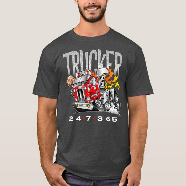 Trucker Cabover Trucking Manar Womens Lastbil T Shirt (Framsida)