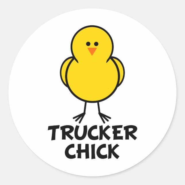 Trucker-Chick Runt Klistermärke (Framsida)