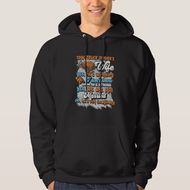 Trucker Couple Matching  Tow Truck Driver's Wife Hoodie (Framsida)