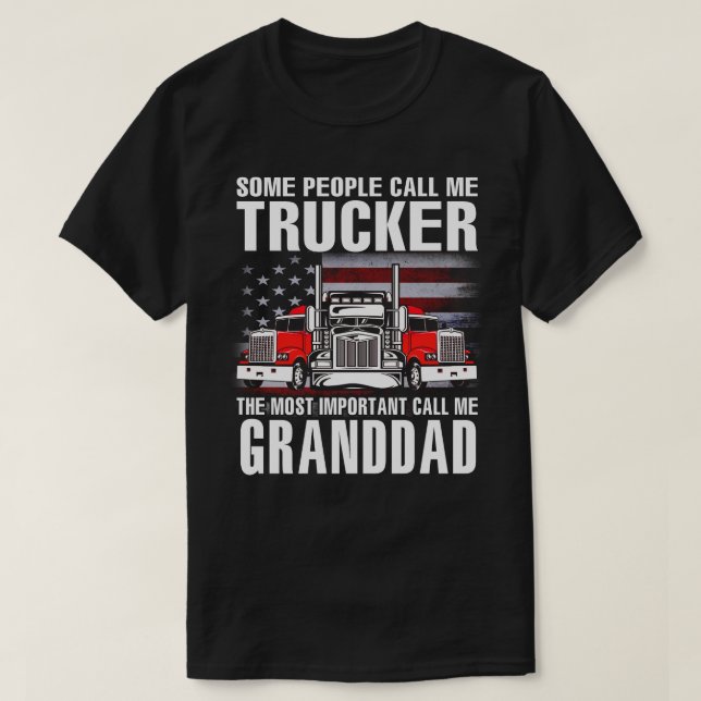 Trucker, det viktigaste kallar mig GRANDDAD US FLA T Shirt (Design framsida)