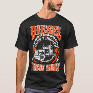 Trucker Diesel - 18 Wheeler Freighter Lastbil Driv T Shirt