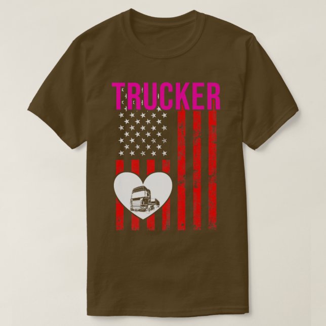 Trucker Funny Lastbil Driver2958 T Shirt (Design framsida)