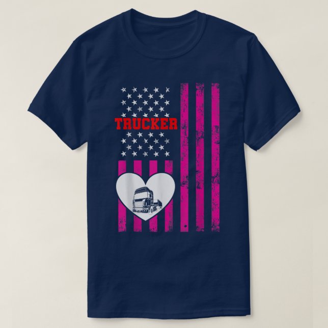 Trucker Funny Lastbil Driver2996 T Shirt (Design framsida)