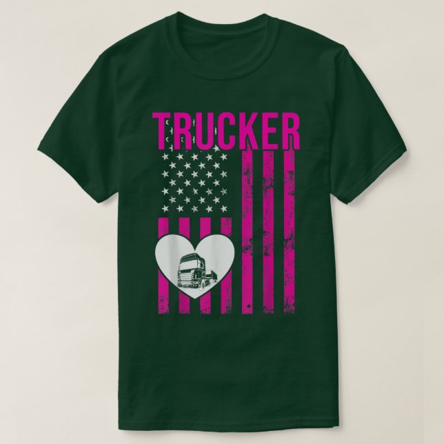 Trucker Funny Truck Driver3000 T Shirt (Design framsida)