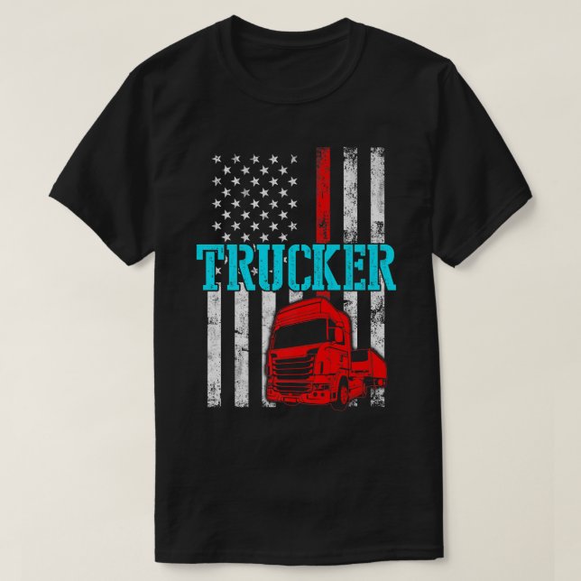 Trucker Funny Truck Driver 2973 T Shirt (Design framsida)
