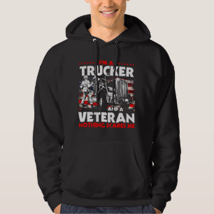 Trucker Gifts Patriotic Veteran Lastbil Driver Tra Hoodie