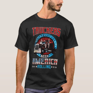 Trucker Gifts Tractor Trailer 18 Wheeler America R T Shirt
