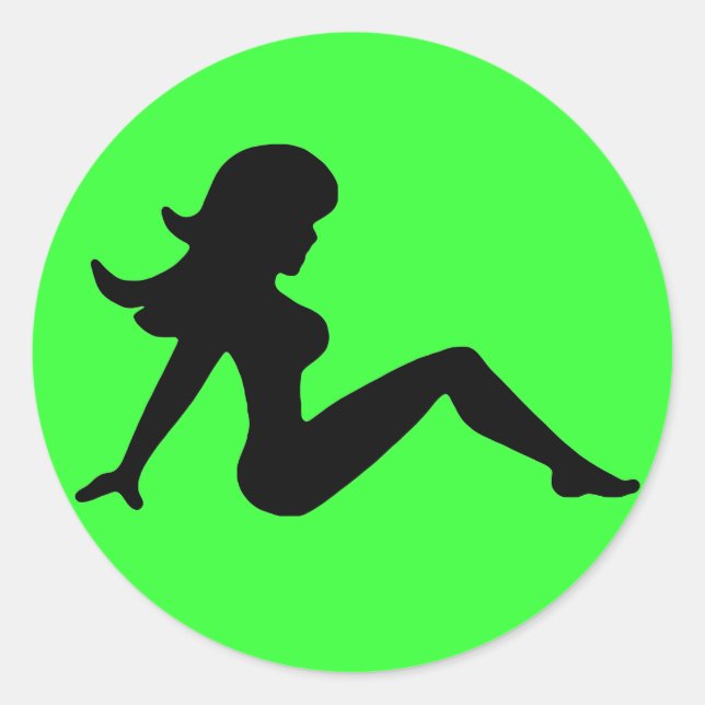 Trucker Girl Runt Klistermärke (Framsida)