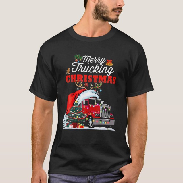 Trucker God Jul-kör-jul för Tru T Shirt (Framsida)