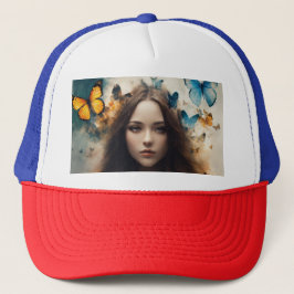 Trucker Hat: Butterfly & Feather  Keps
