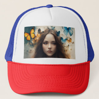 Trucker Hat: Butterfly & Feather  Keps