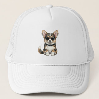 Trucker Hat Punk Corgi in Sunglasses Edgy Dog Art Keps