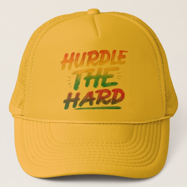 Trucker HatDynamic Cap-design: "Hurdle the Hard" ( Keps (Framsida)