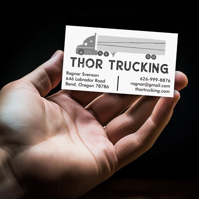 Trucker Hauling Logistics Trucking Flytta Lastbil  Visitkort (Skapare uppladdad)