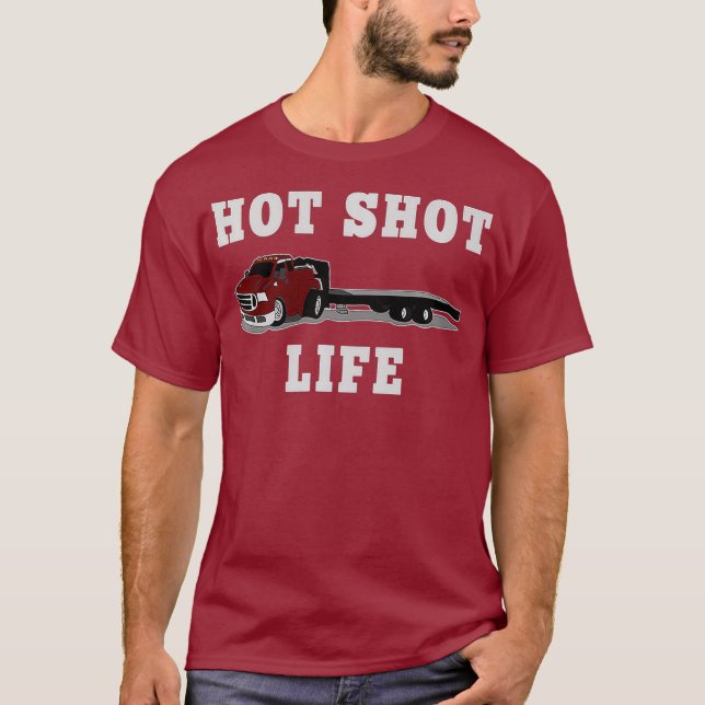 Trucker Hett Shot Trucking Dually Trailer CDL T Shirt (Framsida)