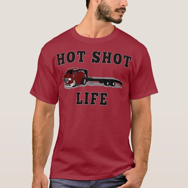 Trucker Hett Shot Trucking Dually Trailer CDL T Shirt (Framsida)