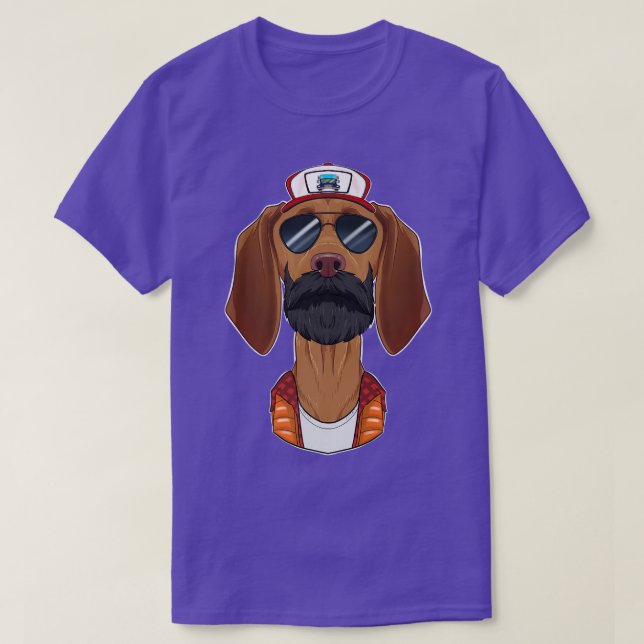 Trucker Hund I Lastbil Driver Vizsla T Shirt (Design framsida)