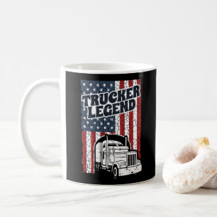 Trucker Legend Funny Semi Lastbil Driver Trucking Kaffemugg